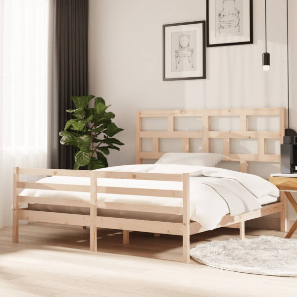 Estructura de cama madera maciza Super King 6FT 180x200 cm D