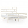 Estrutura de cama super king pinho maciço 180x200 cm branco 2
