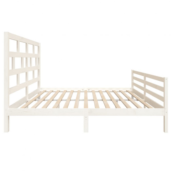 Estrutura de cama super king pinho maciço 180x200 cm branco M 5