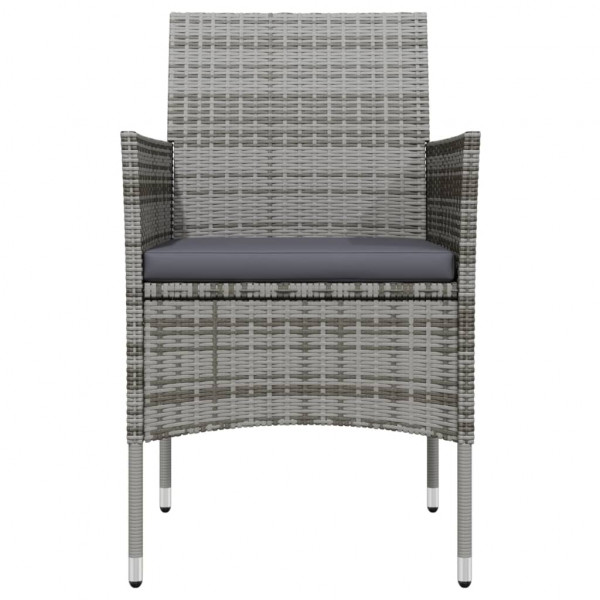 Juego de comedor de jardín 7 piezas con cojines gris y negro M 4