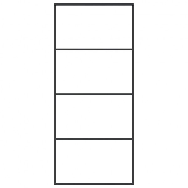 Puerta corredera ESG vidrio y aluminio 90x205 cm negro M 2