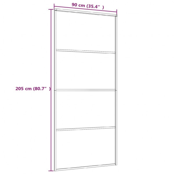 Puerta corredera ESG vidrio y aluminio blanca 90x205 cm M 5