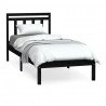 Estructura de cama individual madera maciza negro 75x190 cm 2