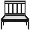 Estructura de cama individual madera maciza negro 75x190 cm 4