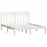 Estrutura de cama dupla de madeira maciça branca 135x190 cm 3