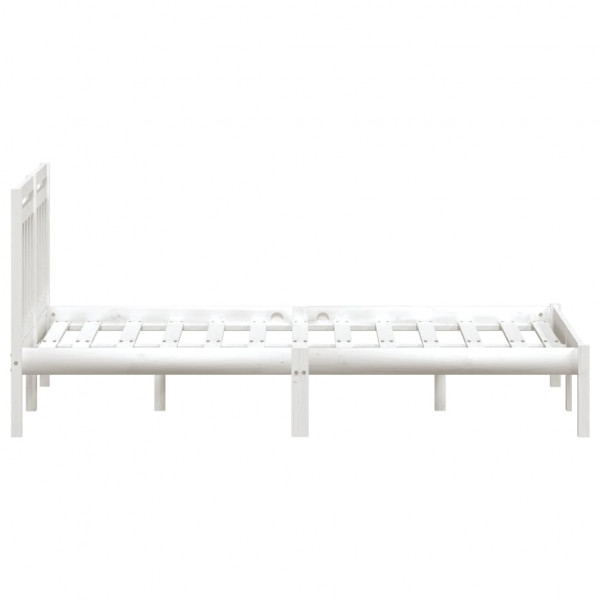 Estrutura de cama dupla de madeira maciça branca 135x190 cm M 5