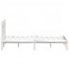 Estructura de cama doble madera maciza blanca 135x190 cm 5