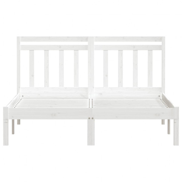Estrutura de cama de madeira maciça de pinho branco 140x190 cm M 4