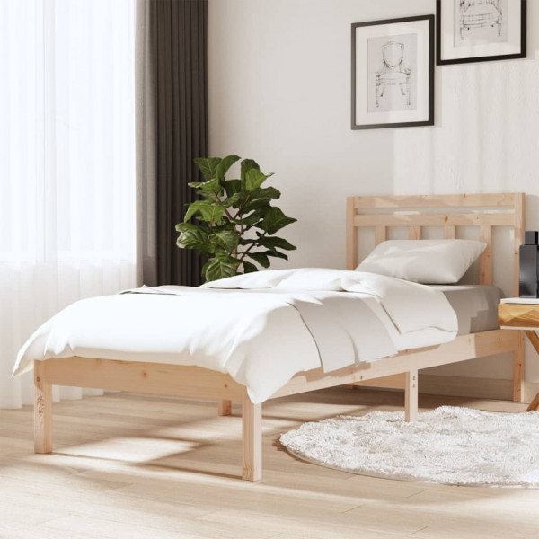 Estructura de cama madera maciza de pino 100x200 cm D
