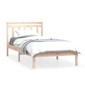 Estructura de cama madera maciza de pino 100x200 cm H