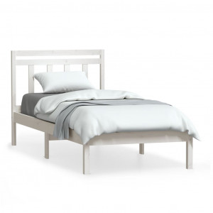 Estructura de cama madera maciza de pino blanco 100x200 cm H