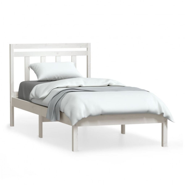 Estructura de cama madera maciza de pino blanco 100x200 cm M 2