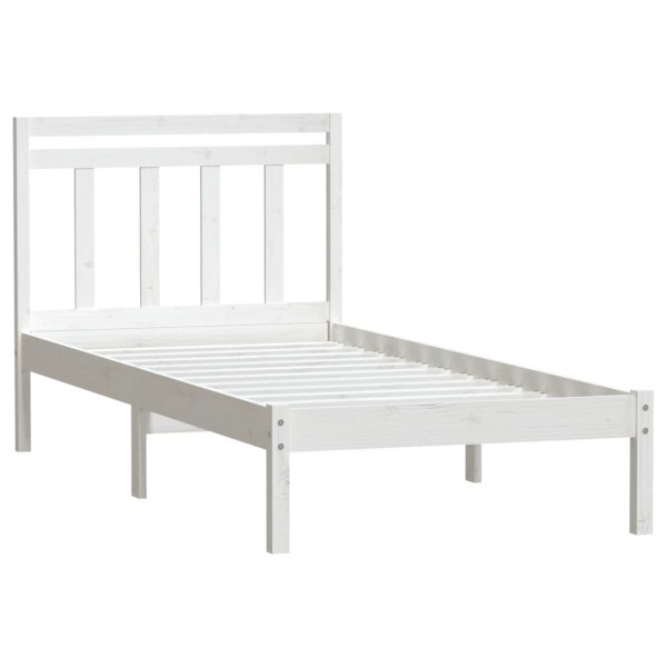 Estrutura de cama 100x200 cm pinho maciço branco M 3