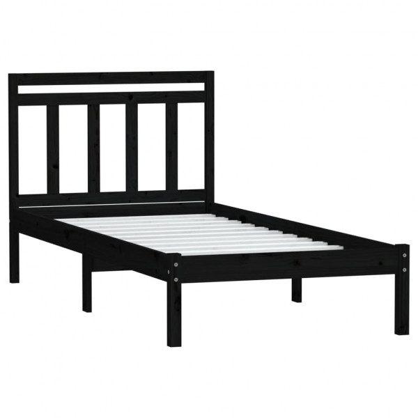 Estructura de cama madera maciza de pino negro 100x200 cm M 3