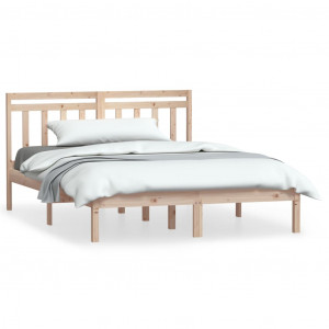 Estructura de cama madera maciza de pino 140x200 cm H