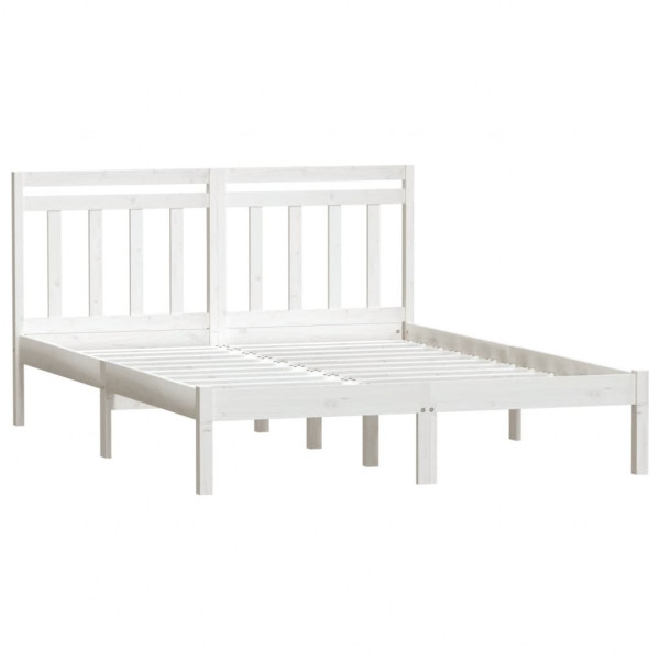 Estrutura de cama de madeira maciça de pinho branco 140x200 cm M 3