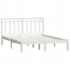 Estructura de cama madera maciza tamaño king blanca 150x200 cm 3
