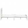 Estructura de cama madera maciza tamaño king blanca 150x200 cm 5