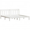 Estrutura de cama em madeira maciça de pinho branco 160x200 cm 3