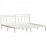 Estrutura de cama de casal em madeira maciça branca 180x200cm 3