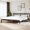Estructura de cama de madera maciza de pino gris 200x200 cm 1