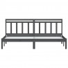 Estructura de cama de madera maciza de pino gris 200x200 cm 4