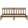 Estructura de cama madera maciza de pino marrón miel 200x200 cm 4