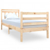 Estructura de cama individual pequeña madera maciza 75x190 cm 2