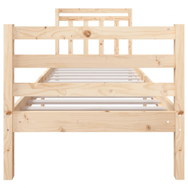 Estructura de cama individual pequeña madera maciza 75x190 cm M 4