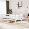 Estructura de cama doble de madera maciza blanco 135x190 cm 1