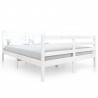 Estructura de cama doble de madera maciza blanco 135x190 cm 2