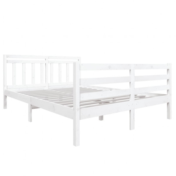Estrutura de cama dupla de madeira branca maciça 135x190 cm M 3