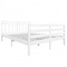 Estrutura de cama dupla de madeira branca maciça 135x190 cm 3