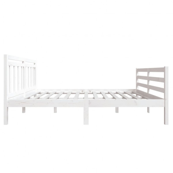 Estructura de cama doble de madera maciza blanco 135x190 cm M 5