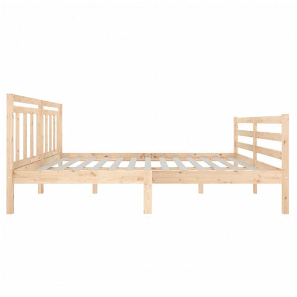 Estructura de cama madera maciza 140x190 cm M 5