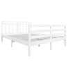Estructura de cama de madera maciza blanca 140x190 cm 3