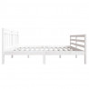 Estructura de cama de madera maciza blanca 140x190 cm 5
