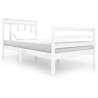 Estrutura de cama 100x200 cm madeira maciça branco 2
