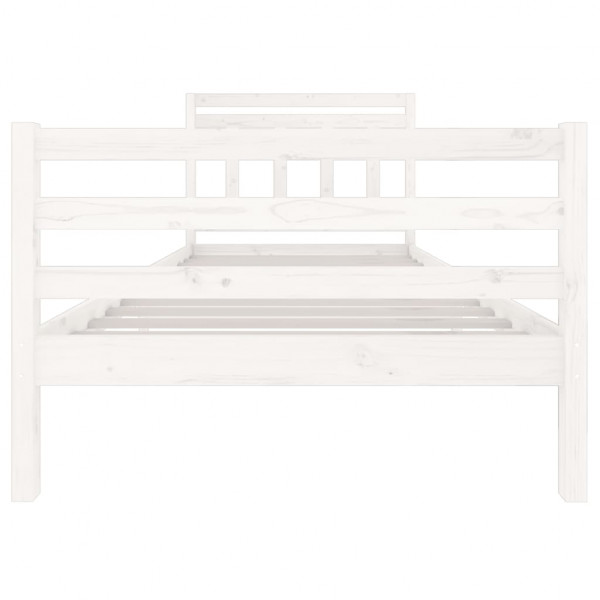 Estrutura de cama 100x200 cm madeira maciça branco M 4
