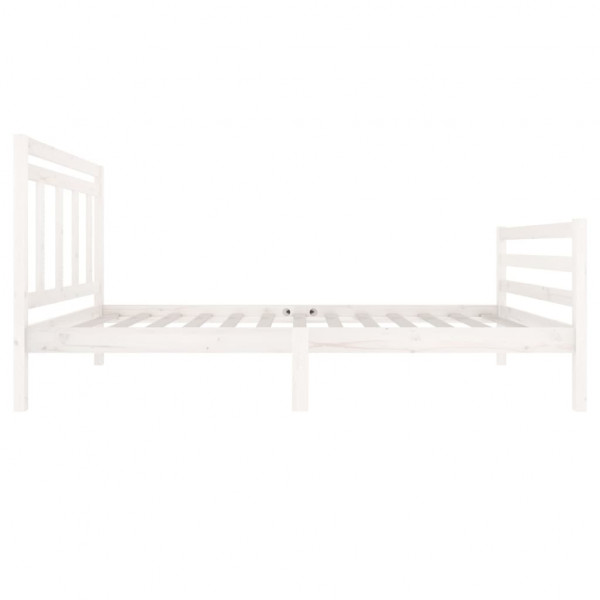 Estructura de cama madera maciza blanca 100x200 cm M 5