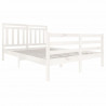 Estructura de cama de madera maciza blanca 140x200 cm 3