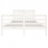 Estructura de cama de madera maciza blanca 140x200 cm 4
