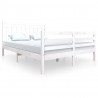 Estructura de cama madera maciza blanco tamaño king 150x200 cm 2