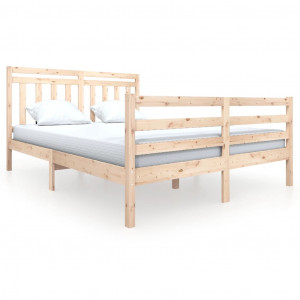 Estructura de cama de madera maciza 160x200 cm H