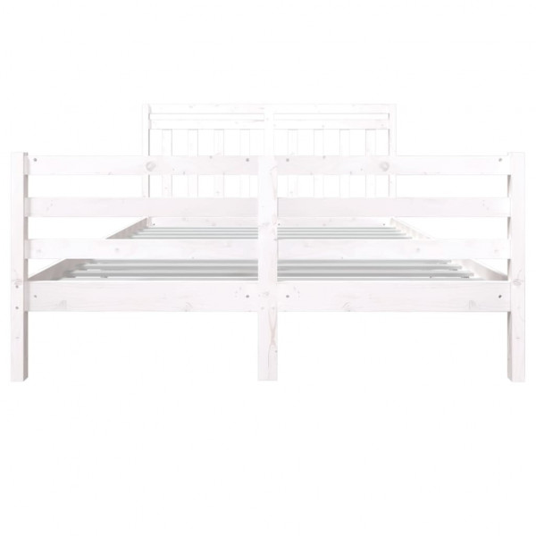Estrutura de cama em madeira maciça branca 160x200 cm M 4