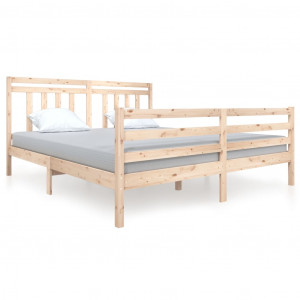 Estructura de cama de madera maciza 6FT super king 180x200 cm H