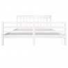 Estrutura de cama super king em madeira maciça branca 180x200cm 4