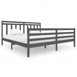 Estructura de cama de madera maciza gris 200x200 cm H