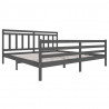 Estructura de cama de madera maciza gris 200x200 cm 3