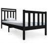 Estrutura cama pequena solteiro 75x190 cm madeira maciça preto 2